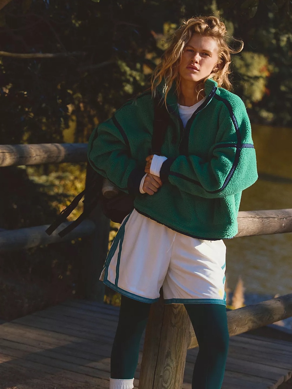 NWOT FP Movement by Free People Mountain High 1/4 Zip Jacket in Green Glow M - Picture 3 of 8